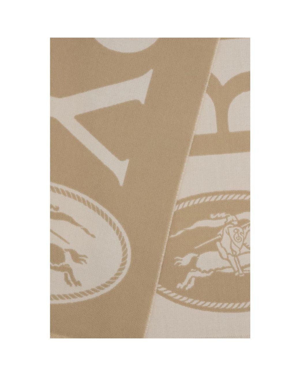 Burberry Natural Beige Wool Oves Aries Scarf for men