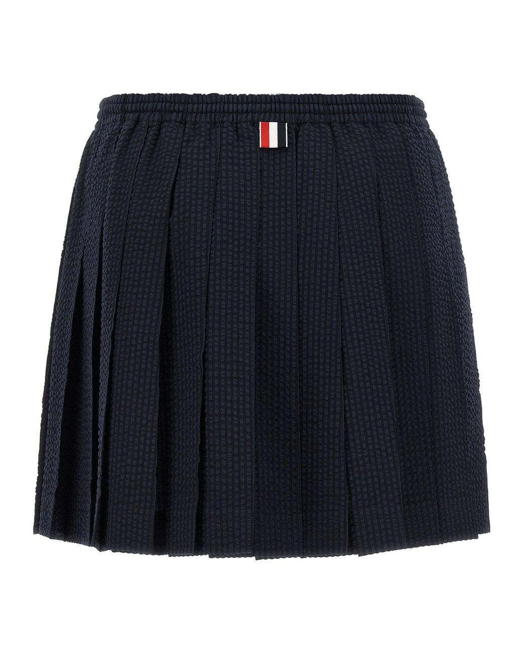 Thom Browne Blue Striped Wool Seersucker Skirt