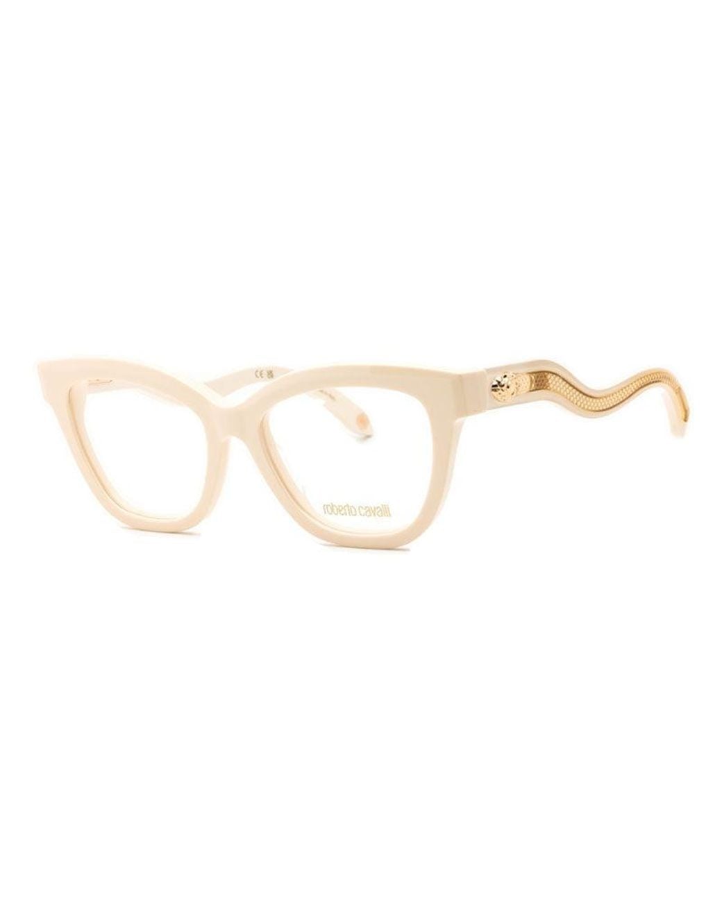 Roberto Cavalli Brown Eyeglasses Cat Eye Full Rim, Shiny Frame And Clear Demo Lens Vrc07209X7