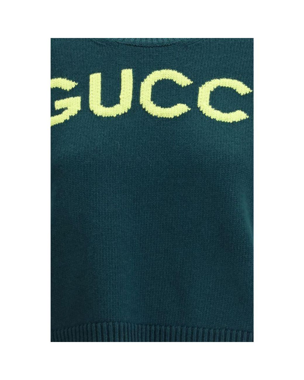 Gucci Green Wool Sweatshirt Clothing