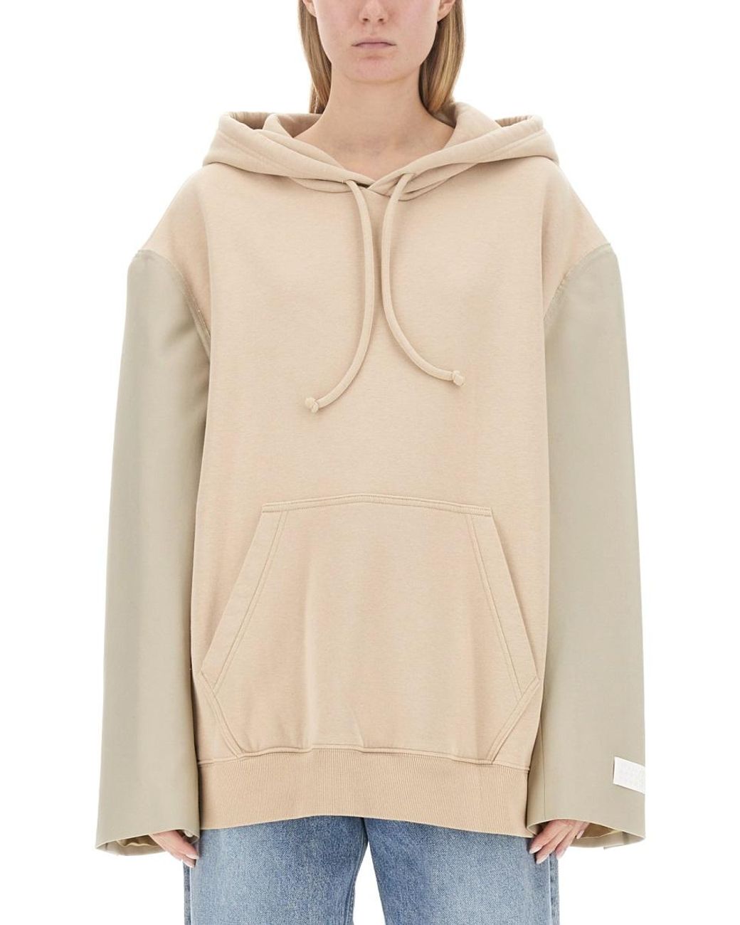 MM6 by Maison Margiela Natural Sweatshirt With Logo Cotton Polyester Sweatshirts