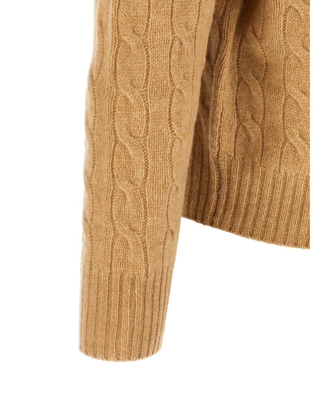 Polo Ralph Lauren Brown Cable-Knit Wool-Cashmere Sweater for men