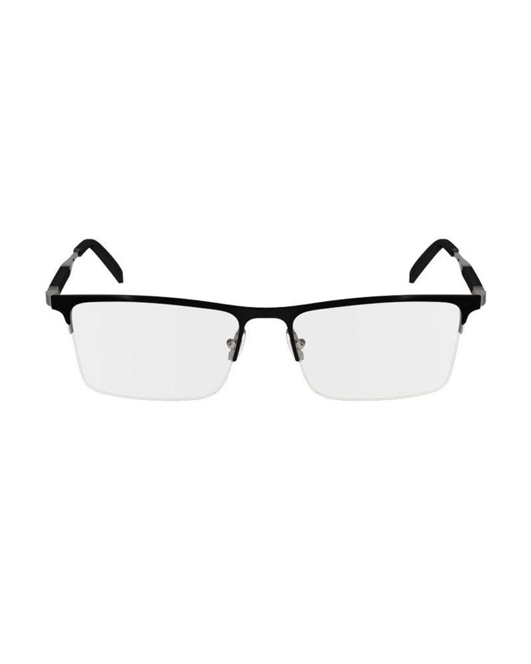 Ferragamo Gray Eyeglasses Rectangle Semi Rim, Frame And Clear Demo Lens Lens Sf2586081 for men