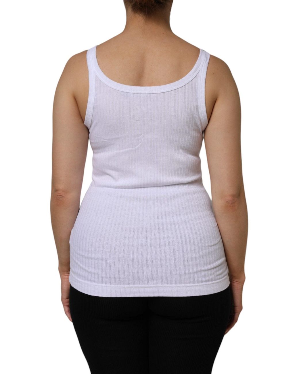 Dolce & Gabbana Purple Cotton Round Neck Sleeveless Tank Top