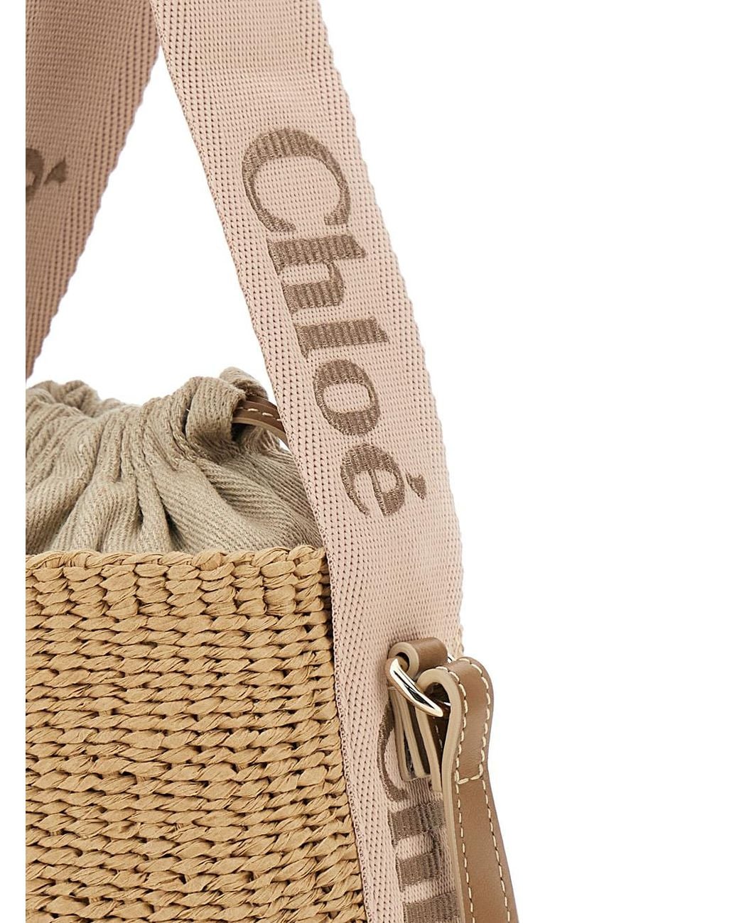 Chloé Natural Woody Small Handbag With Drawstring Closure