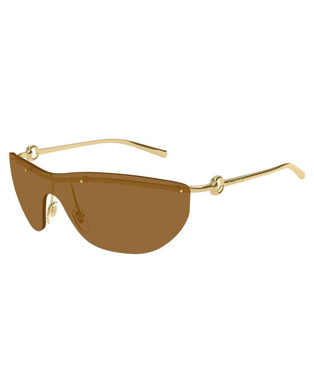 Gucci Gray Sunglasses Shield Rimless, Frame And With Mirror Lens Gg1700S002