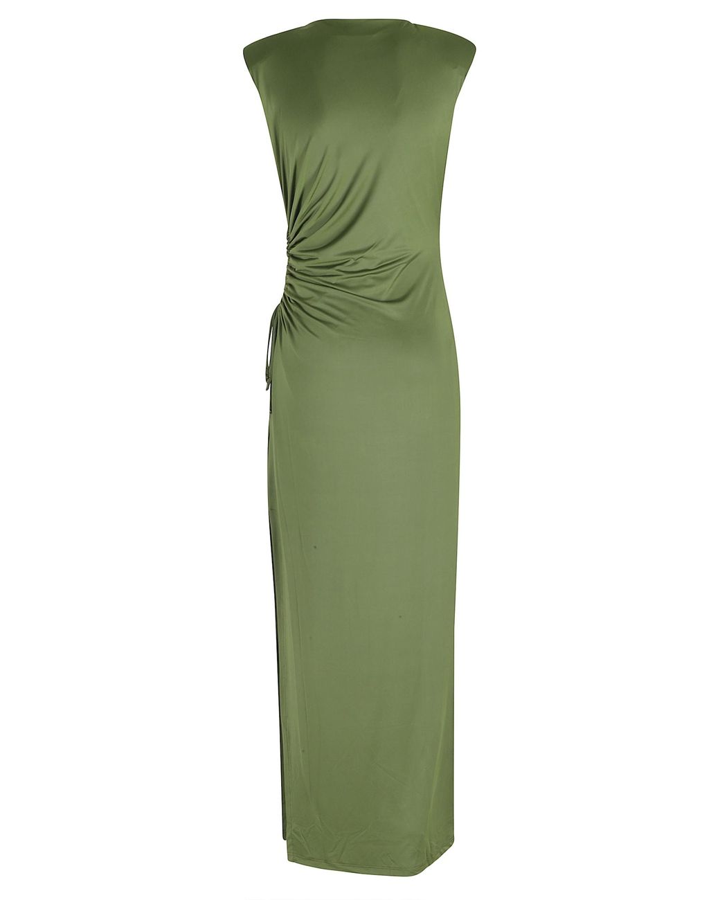 Essentiel Antwerp Green Joye Shouldered Jersey Dress