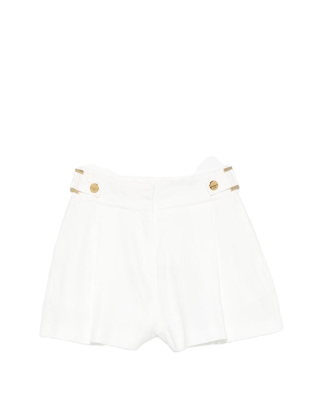 Elisabetta Franchi White Linen Blend Shorts