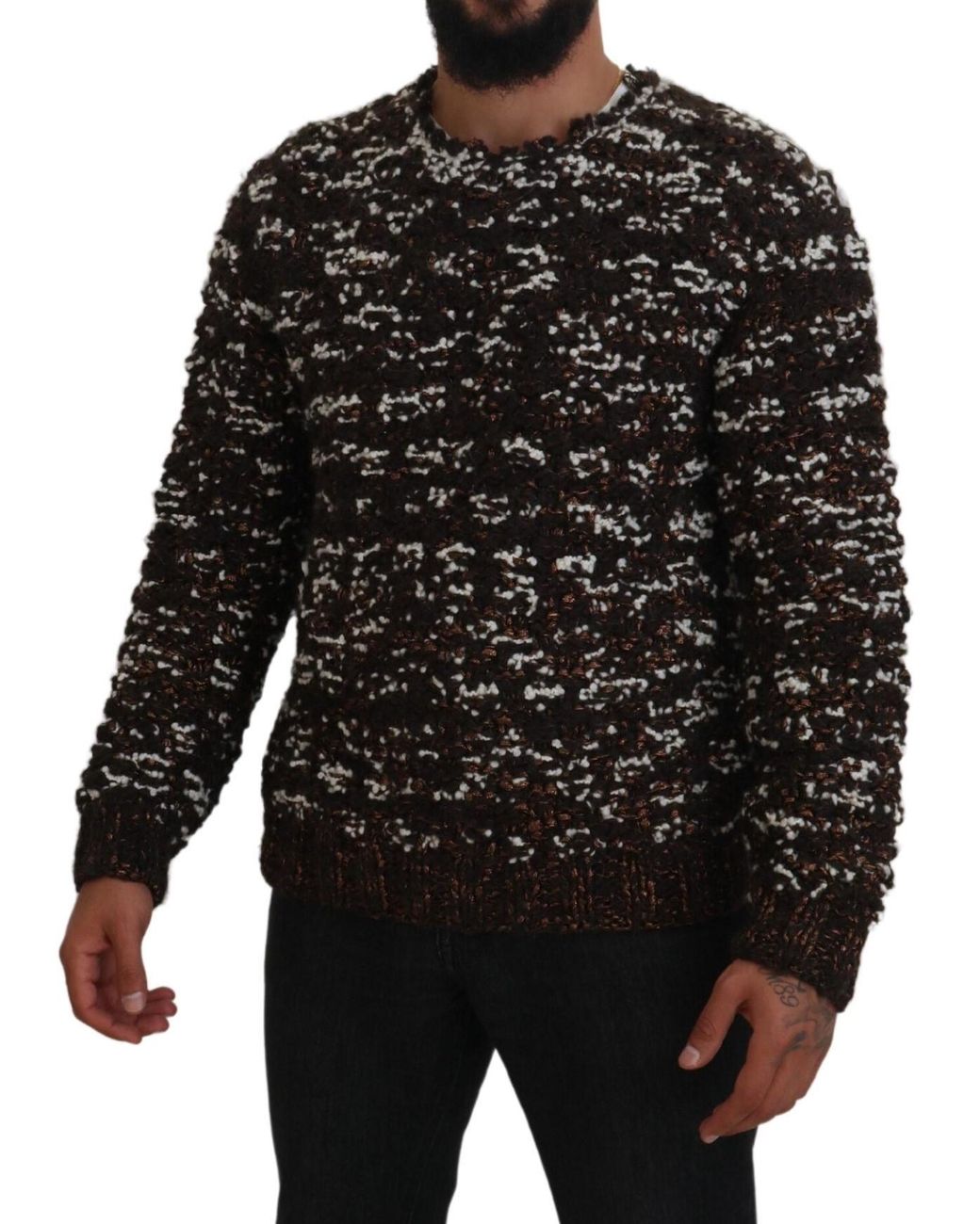 Dolce & Gabbana Black Knitted Wool Fatto A Mano Sweater for men