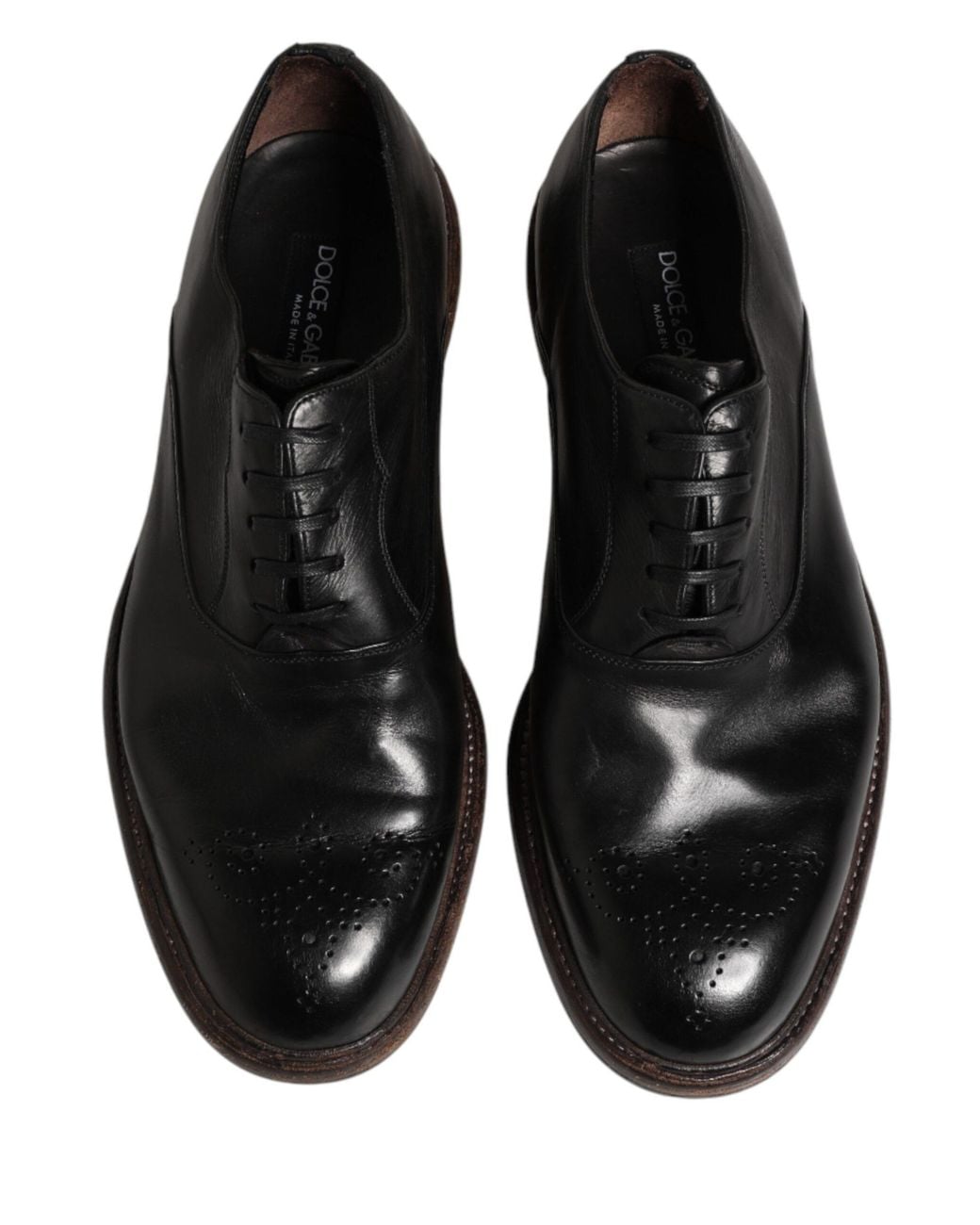 Dolce & Gabbana Black Calfskin Leather Oxford Dress Shoes Calf for men