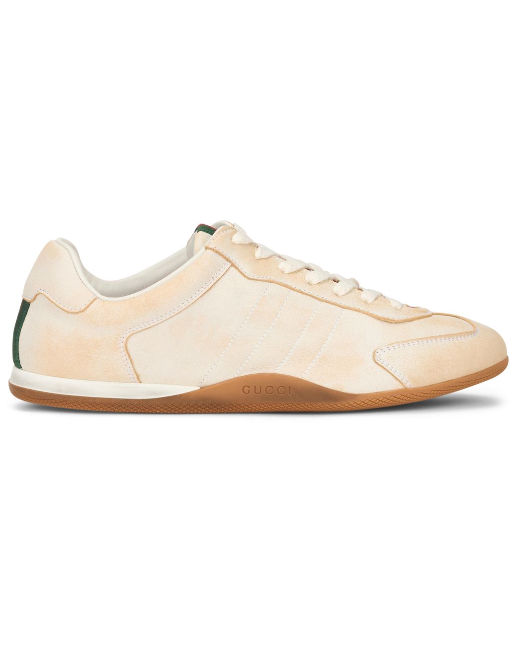 Gucci Pink Sneakers Shift Aged Leather Calf Skin Trainers