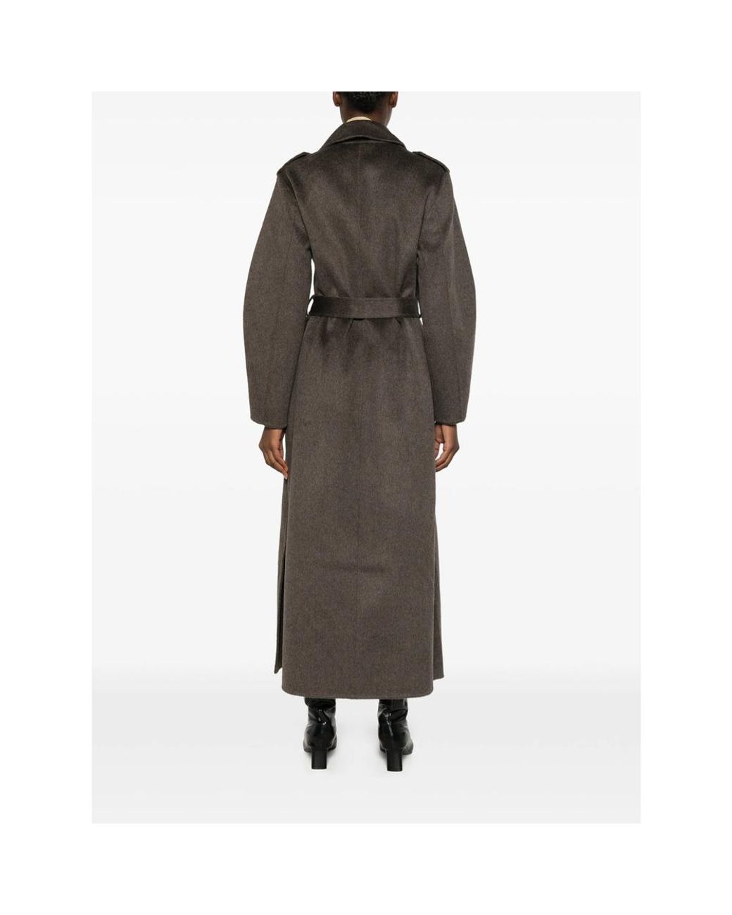 The Dynamis Studio Brown Double-Breasted Belted Coat