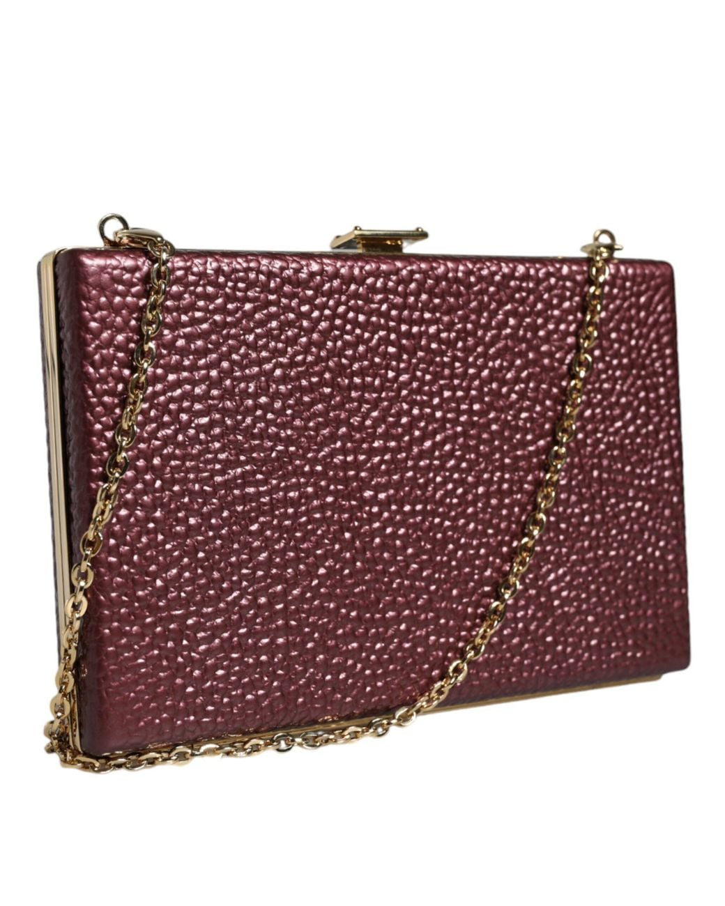 Dolce & Gabbana Purple Leather Clutch Evening Crossbody Bag