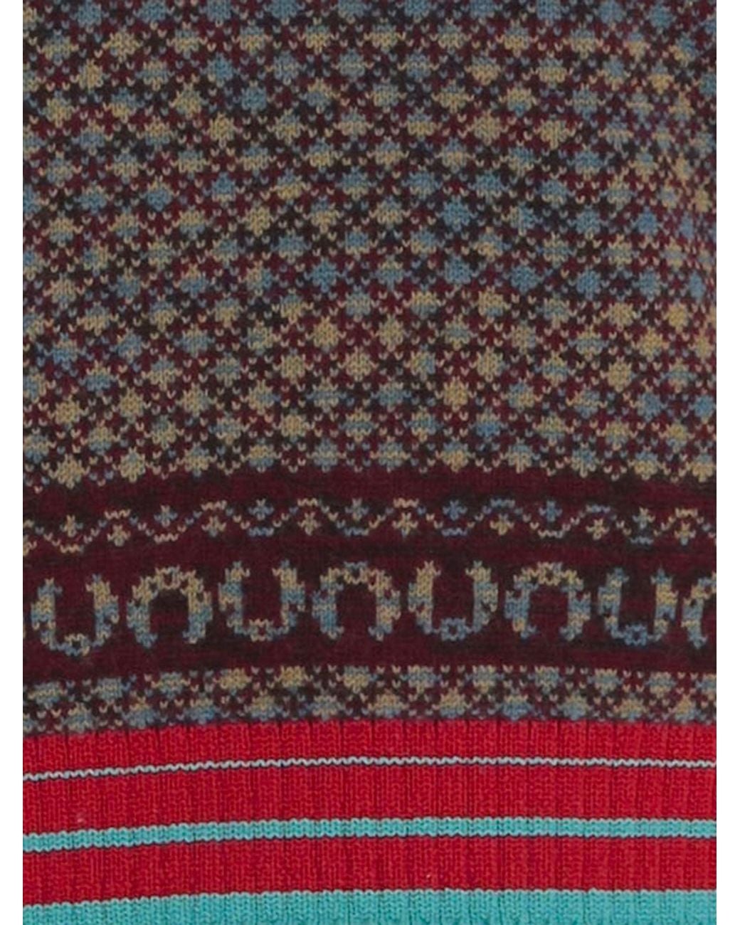 Dries Van Noten Gray Cashmere And Wool Geometric Pattern Sweater
