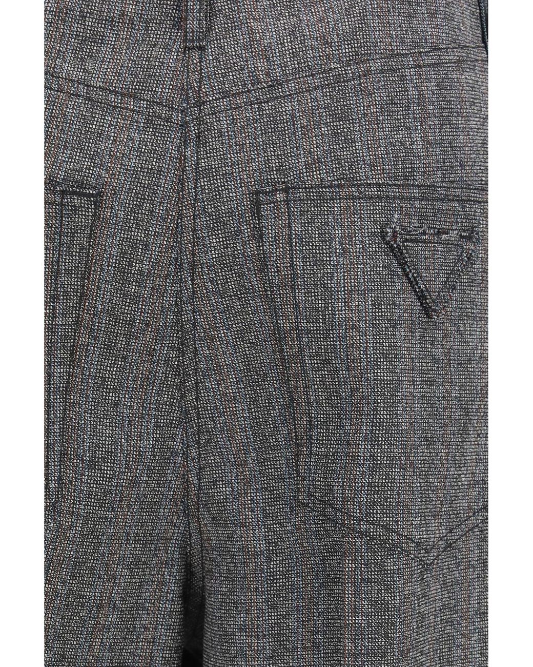 Prada Gray Mouliné Wool Pants Fleece Ovis Aries Trousers