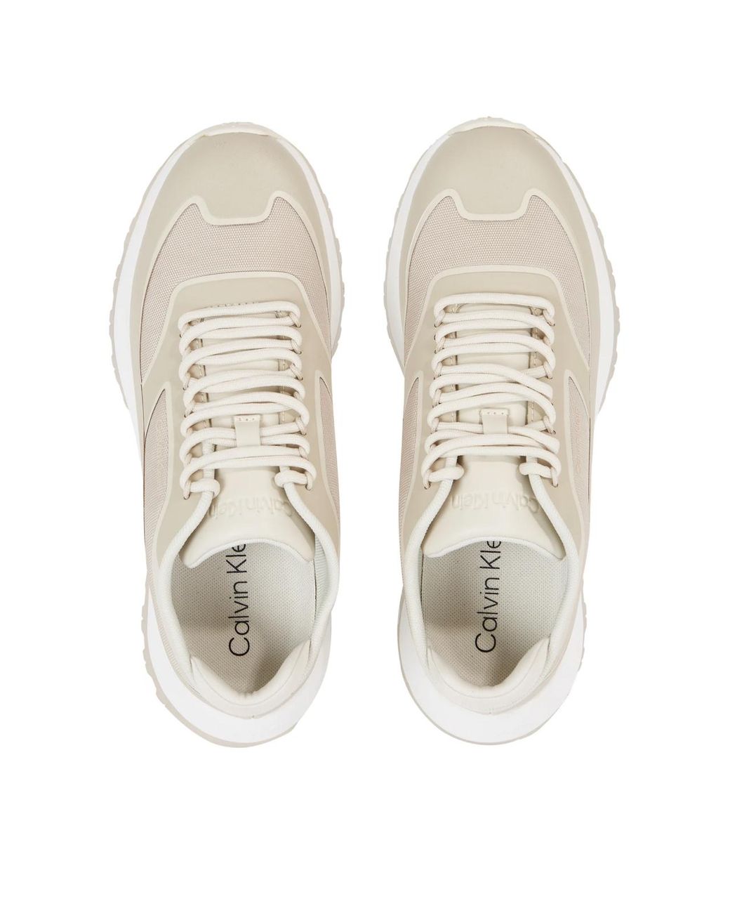 Calvin Klein White Calvin Klein 2 Piece Sole Runner Sneaker