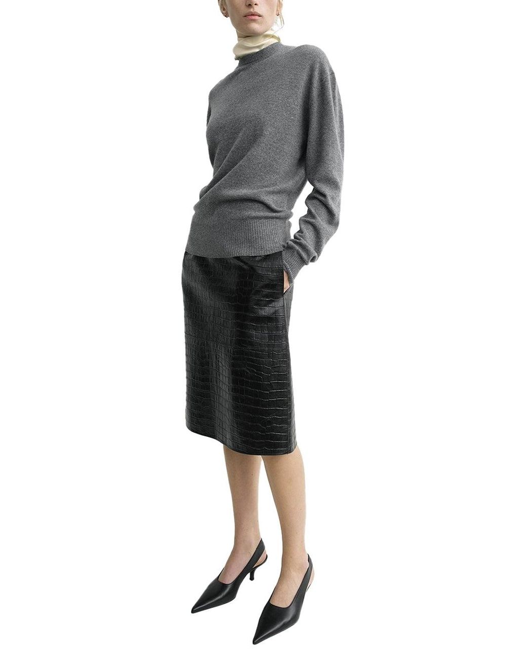 Totême Gray Classic Cashmere Top