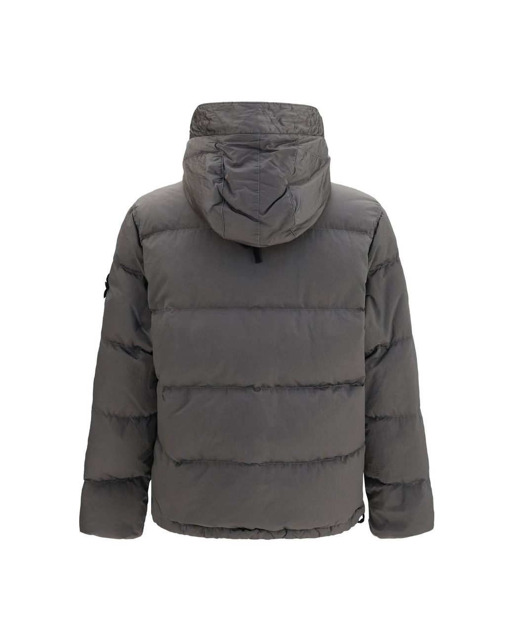 Stone Island Gray Hooded Puffer Jacket Nylon Metal Outer: Polyamide for men