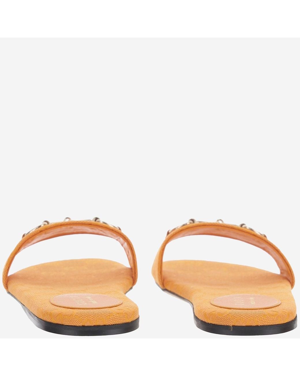 Gucci Orange Canvas Slide Sandals Fabric