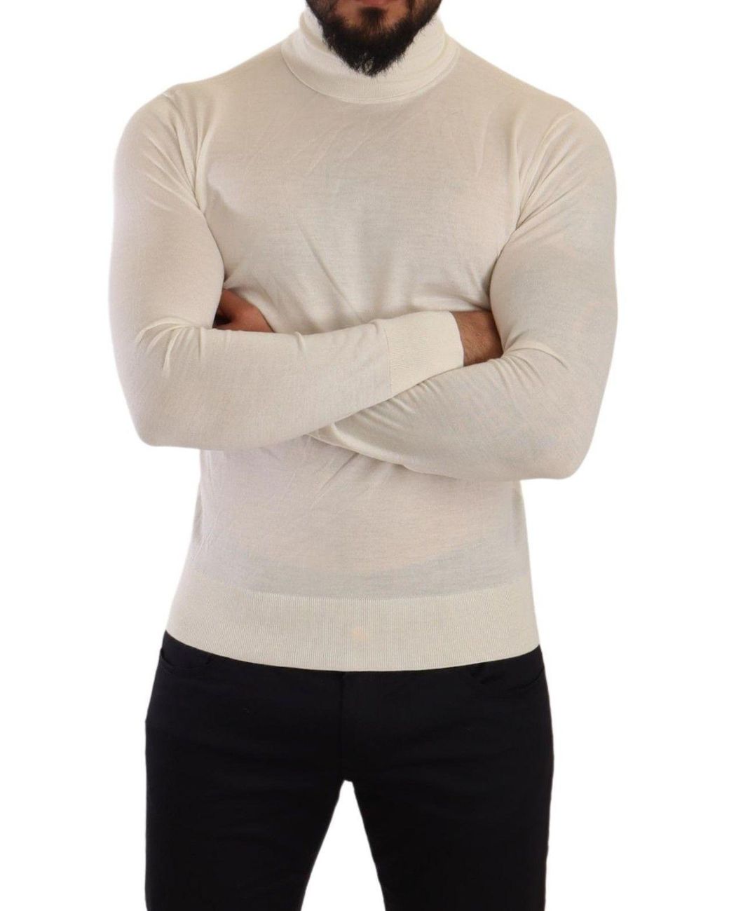 Dolce & Gabbana Natural Cashmere Turtleneck Pullover Sweater Clothing for men