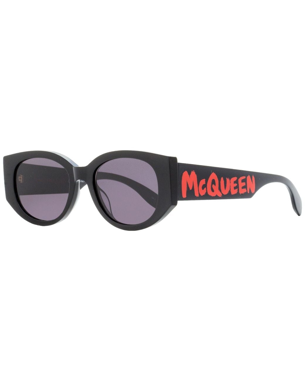 McQueen Black Graffiti Logo Sunglasses Am0330S 002- 54Mm 30 Plastic (Acetate/Injected)
