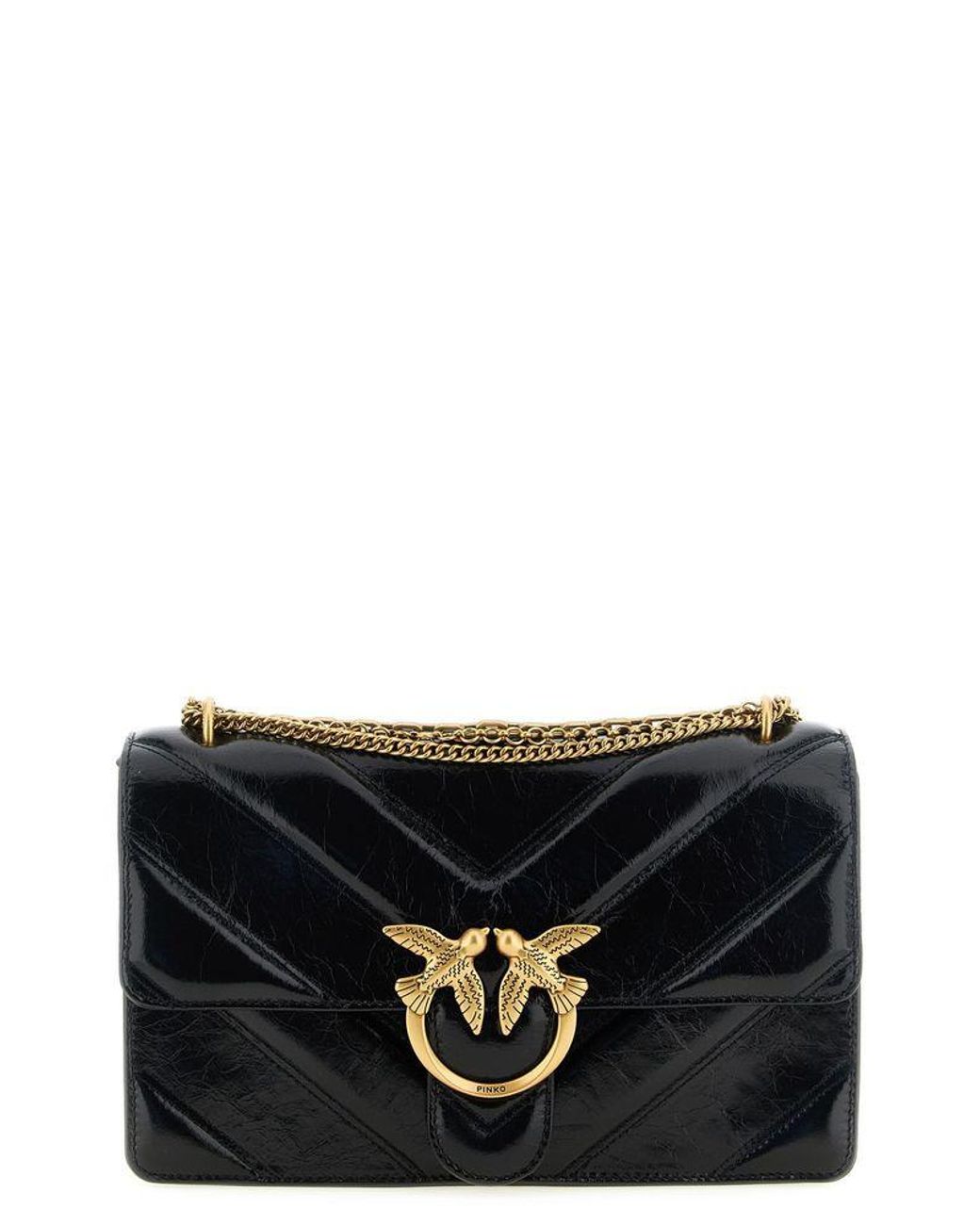 Pinko Black Shoulder Bag Calfskin Leather (Bos Taurus) Shoulder-Bags