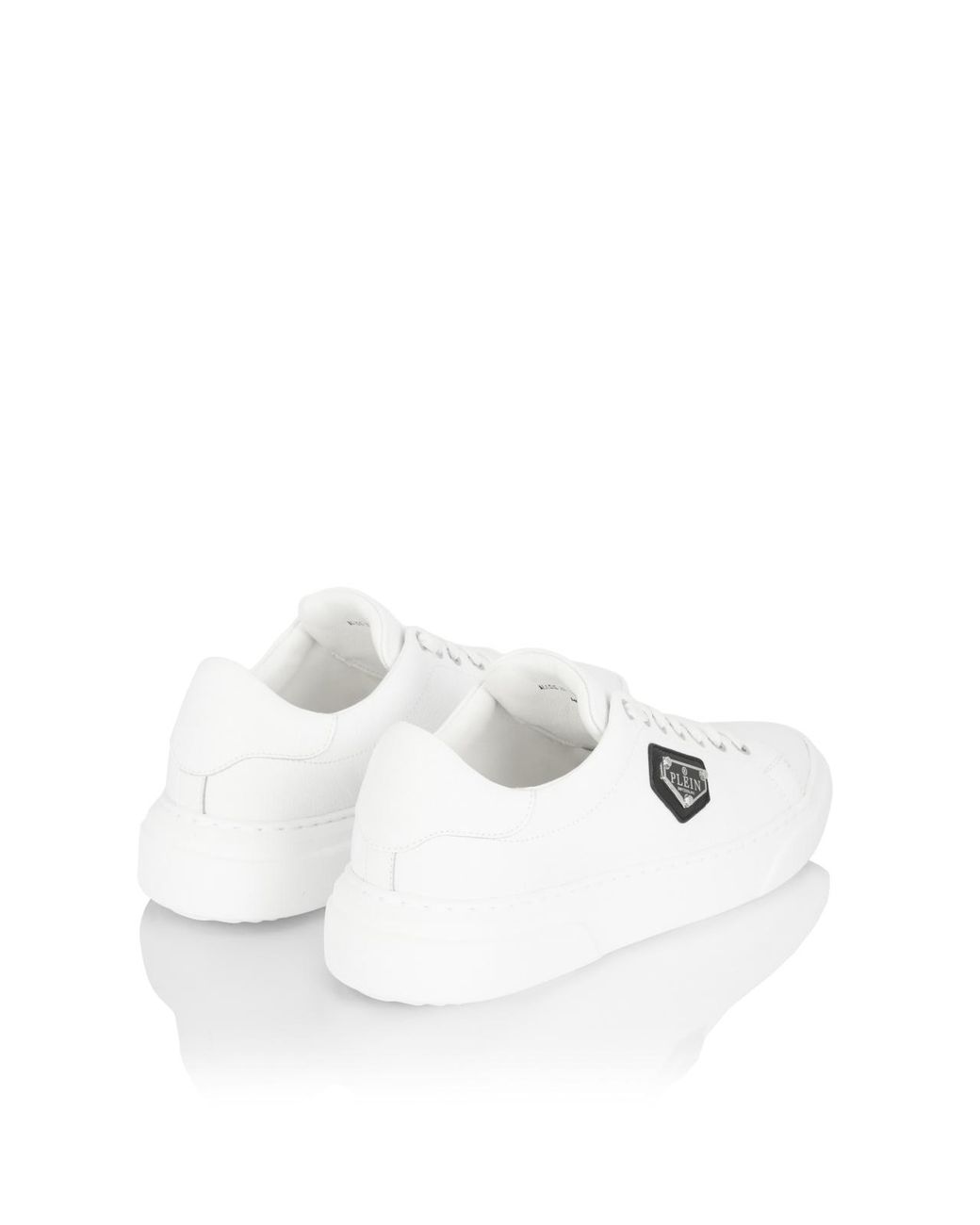 Philipp Plein White Lo-Top Iconic Plein Logo Sneakers Shoes for men