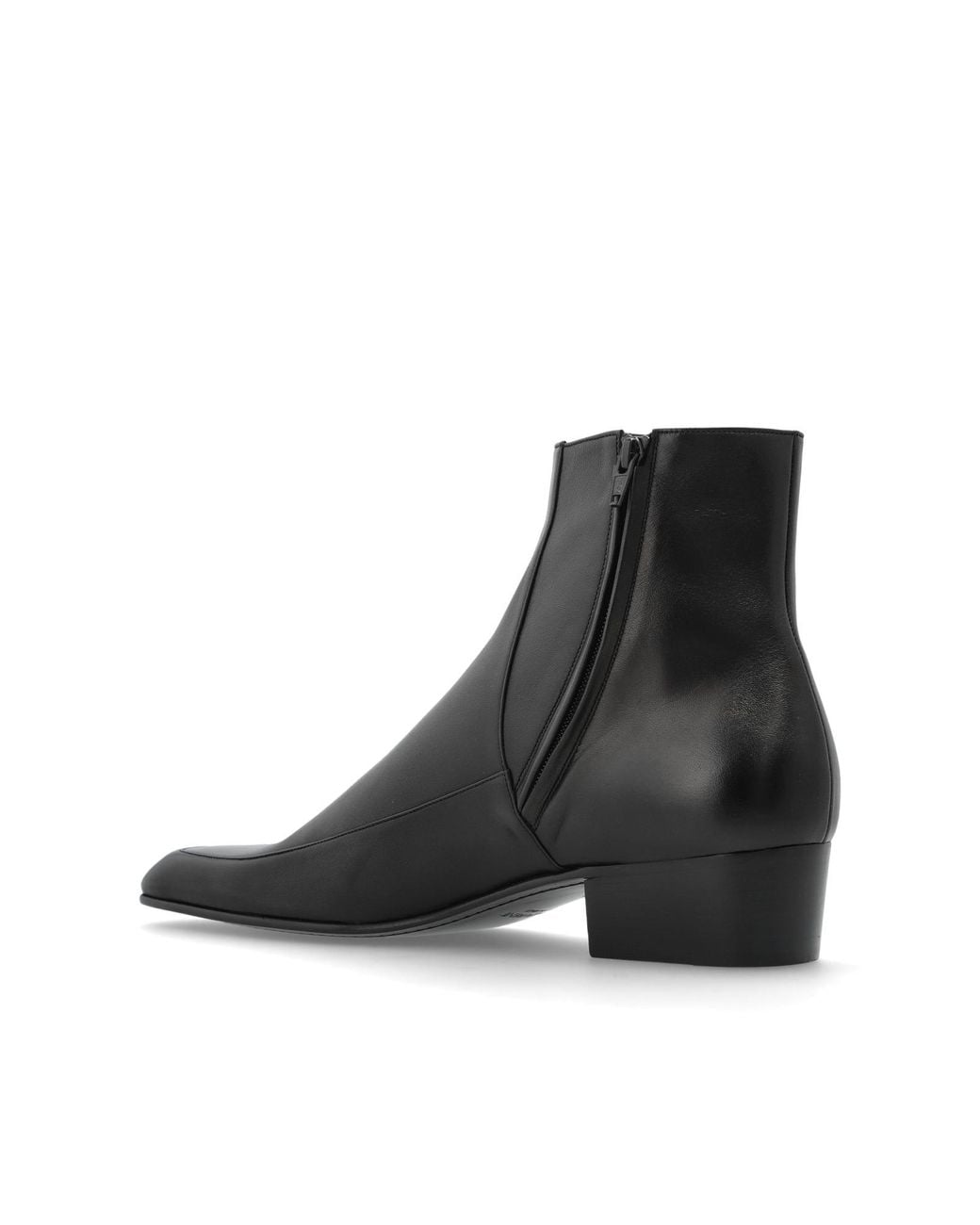 Saint Laurent Black Leather Ankle Boots 'Ozil' for men