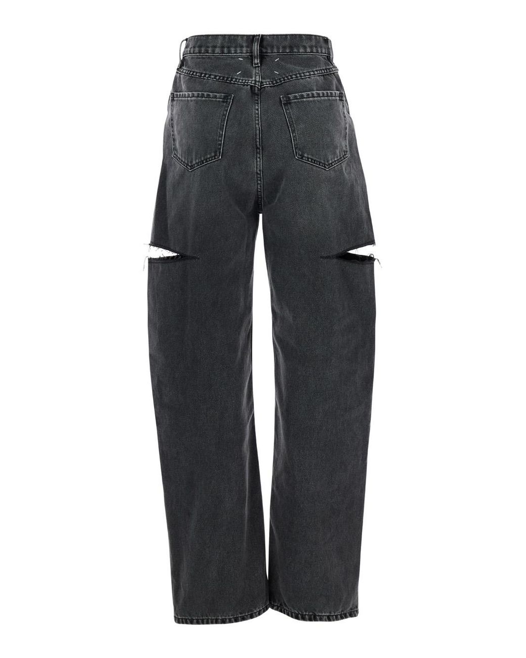 Maison Margiela Blue Five-Pocket Style Jeans With Rips