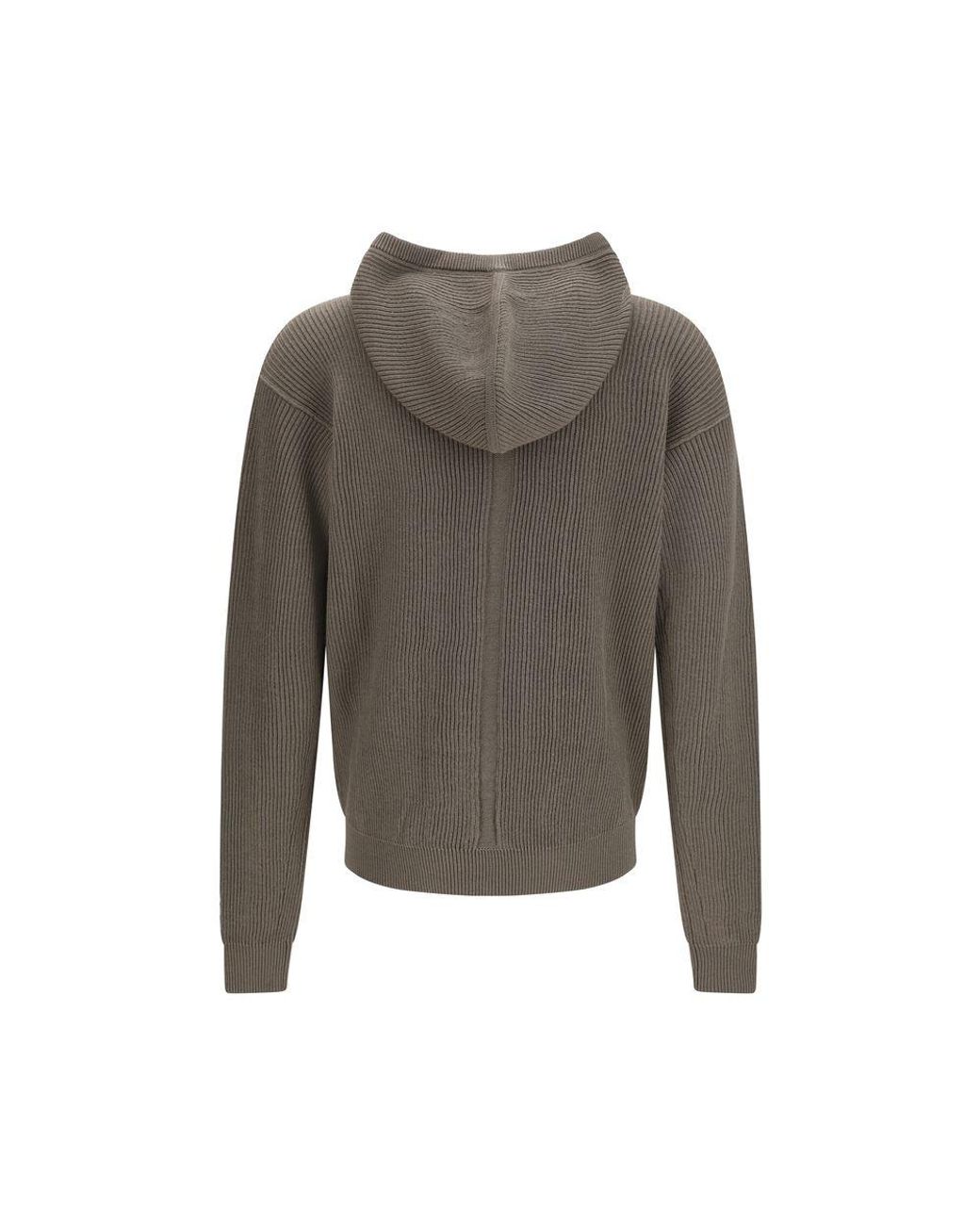 Rick Owens Gray Wool Oves Aries Hoodie for men