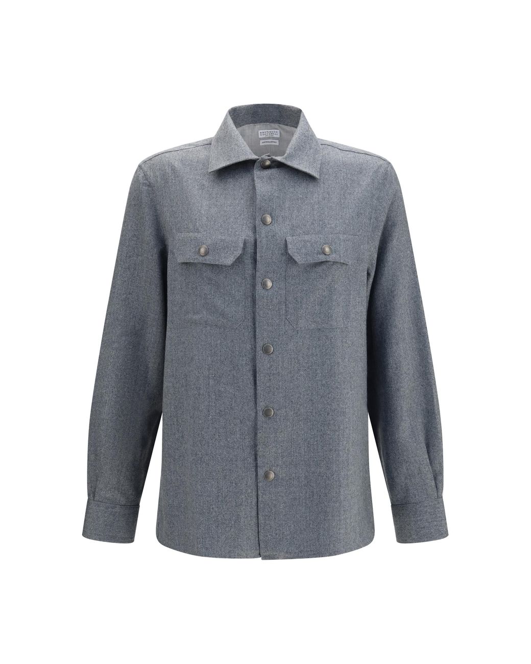 Brunello Cucinelli Blue Shirt Virgin Wool for men
