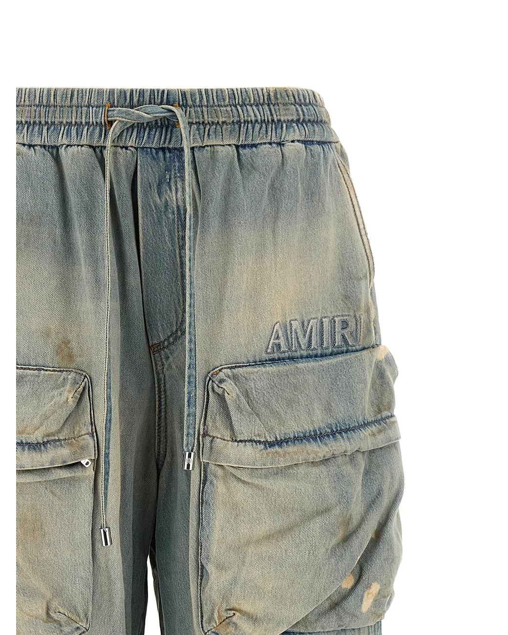 Amiri Blue Cargo Jeans Cotton