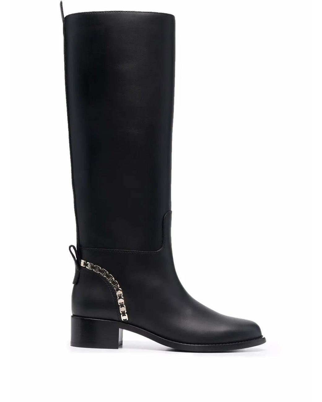 Ferragamo Blue Vara Chain Knee-High Boots