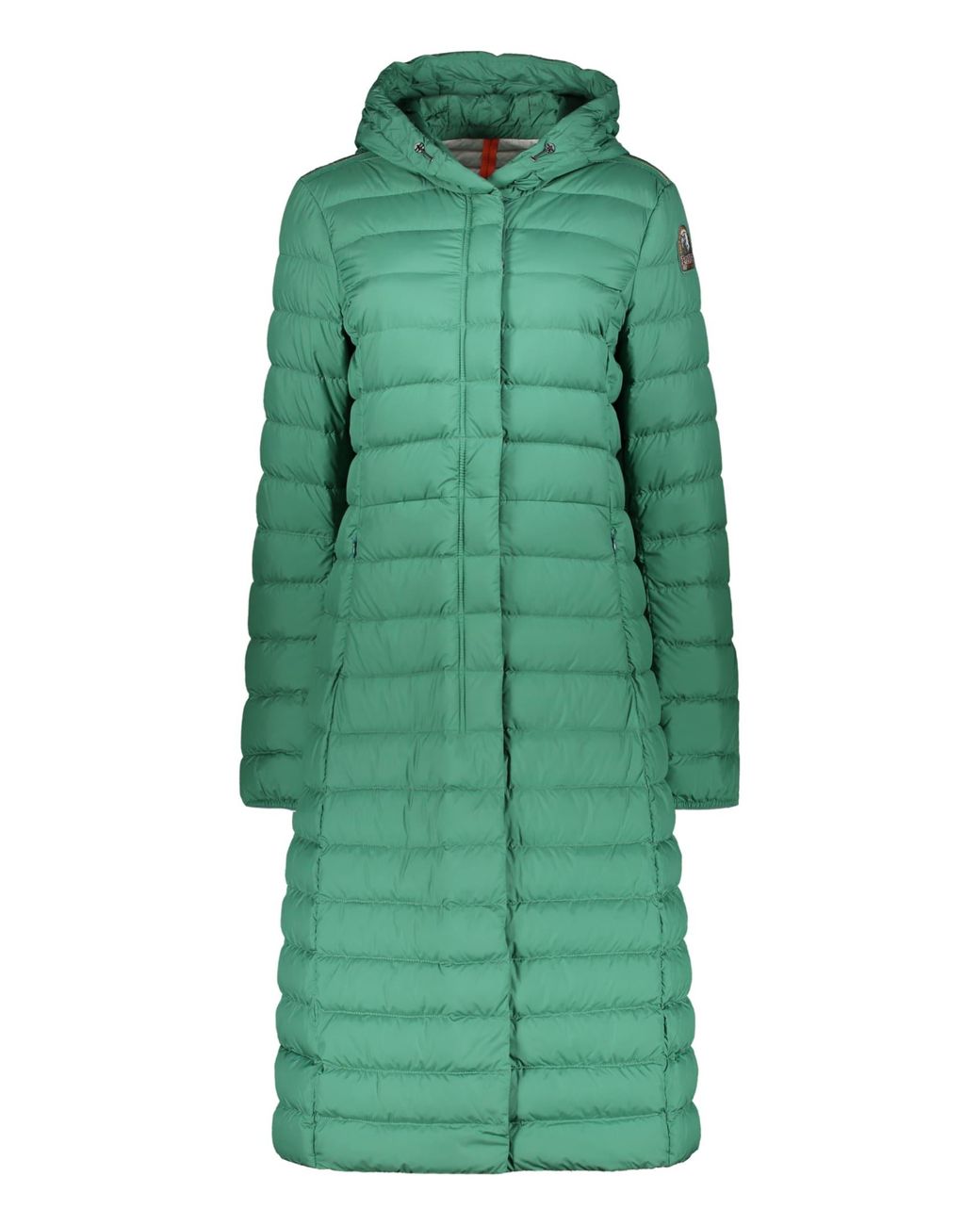Parajumpers Omega Long Hooded Down Jacket in Green | Lyst