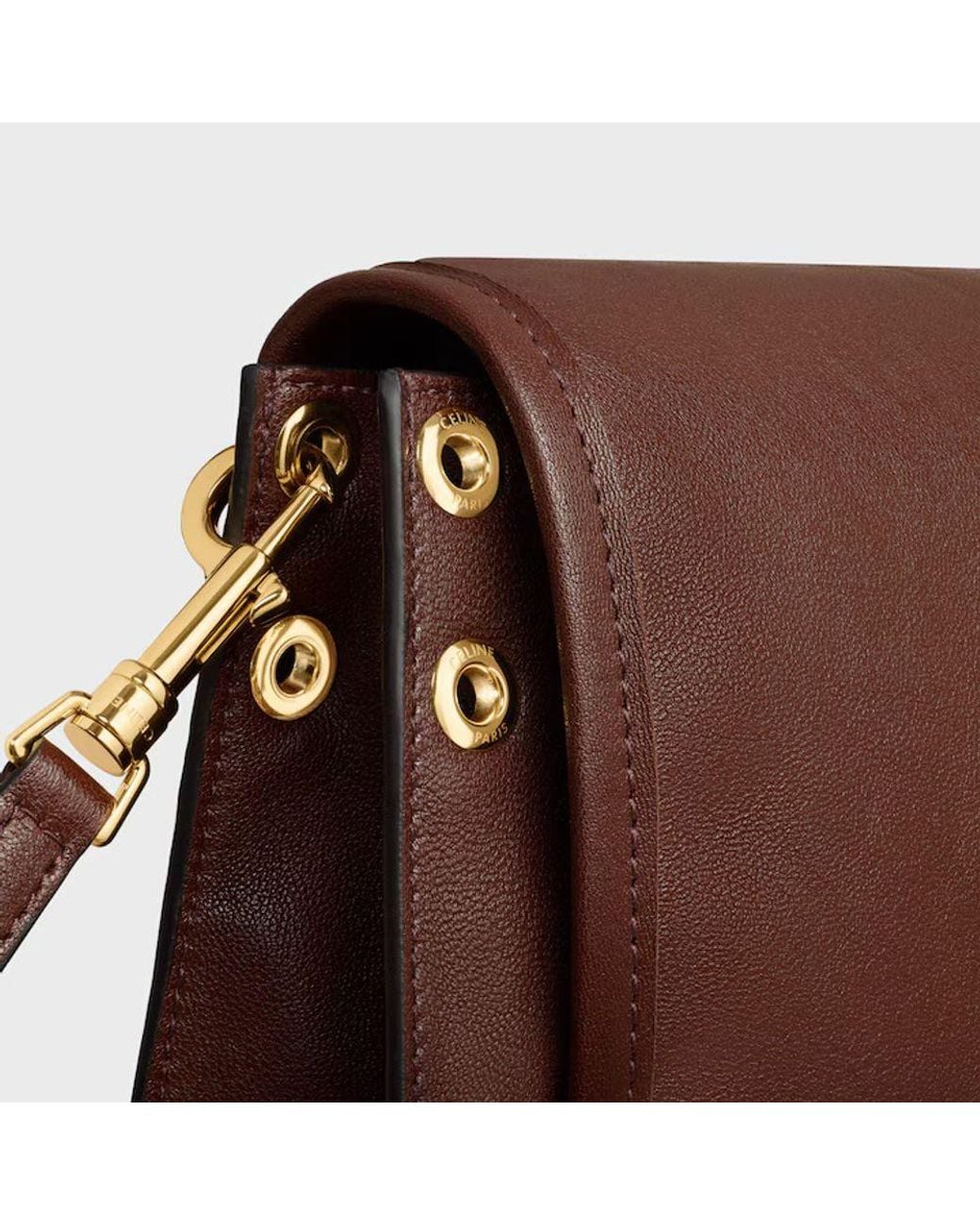 Céline Brown Celine H26 Shoulder Bag — Burgundy