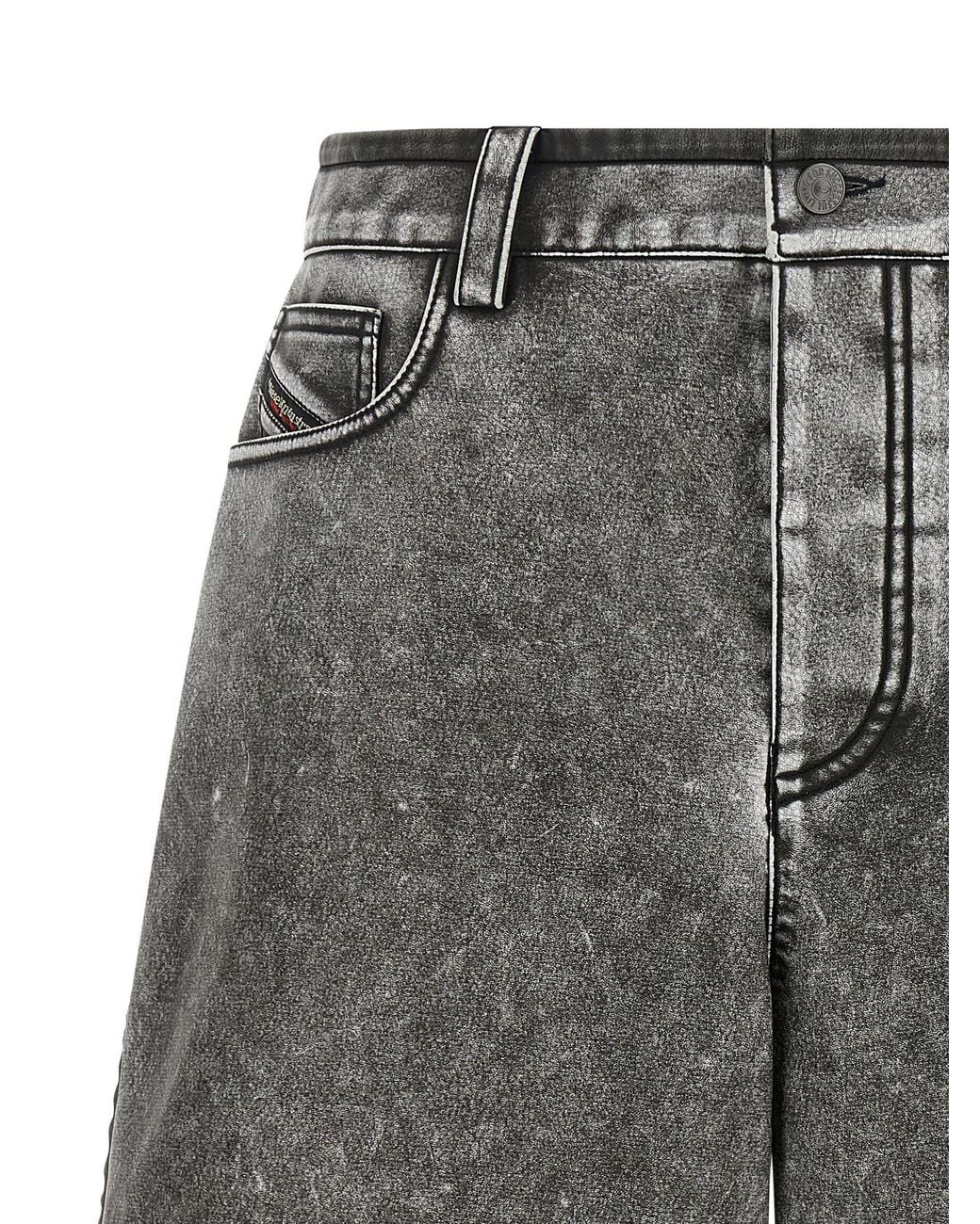 DIESEL Gray Polyethylene Bermuda Shorts
