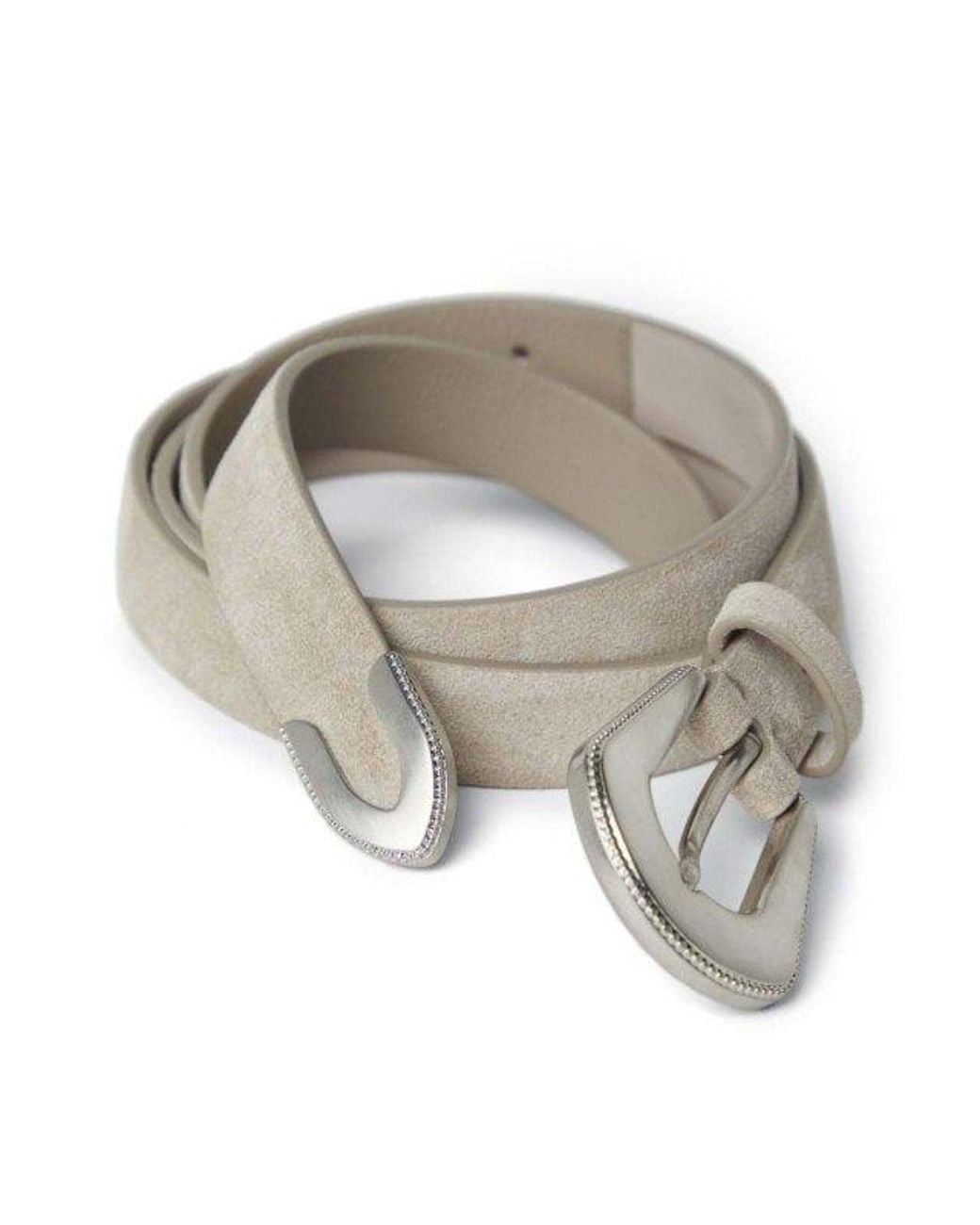 Brunello Cucinelli White Light Suede Belt Accessories & Slg