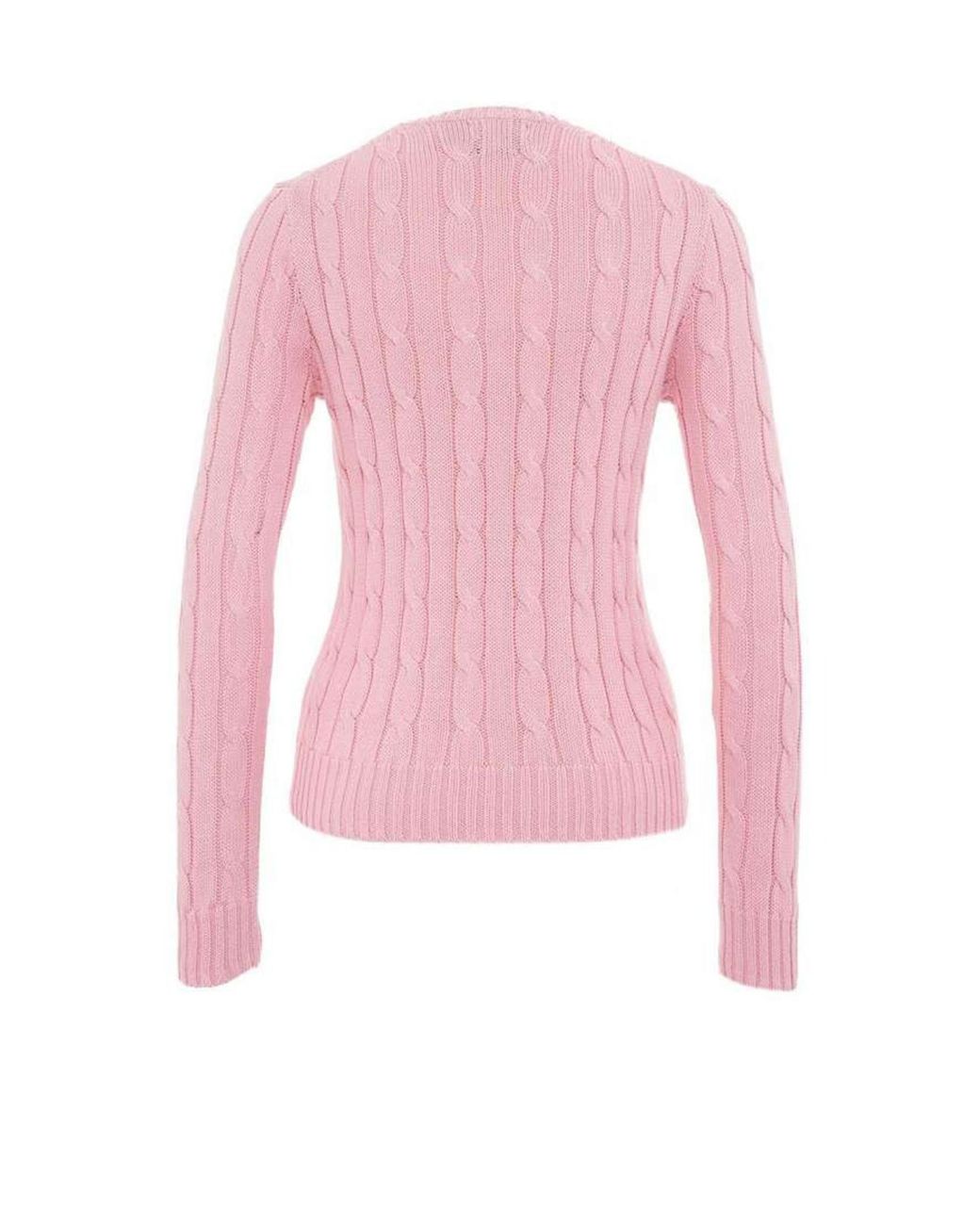 Polo Ralph Lauren Cable-knit Crewneck Sweater in Pink | Lyst