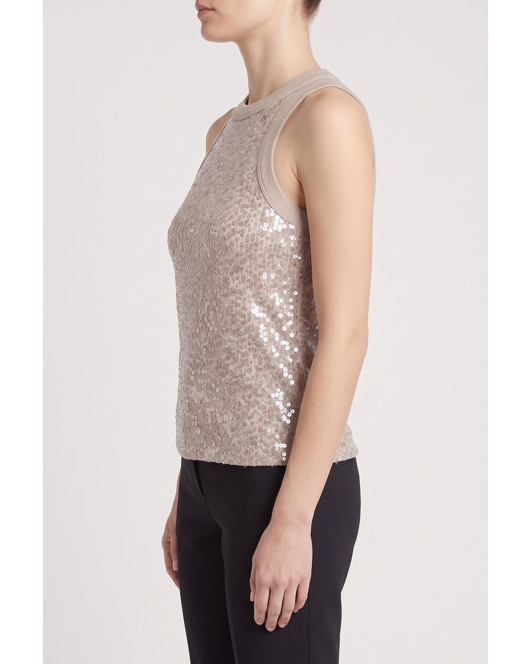 Brunello Cucinelli Multicolor Light Sequin Tank Shirt