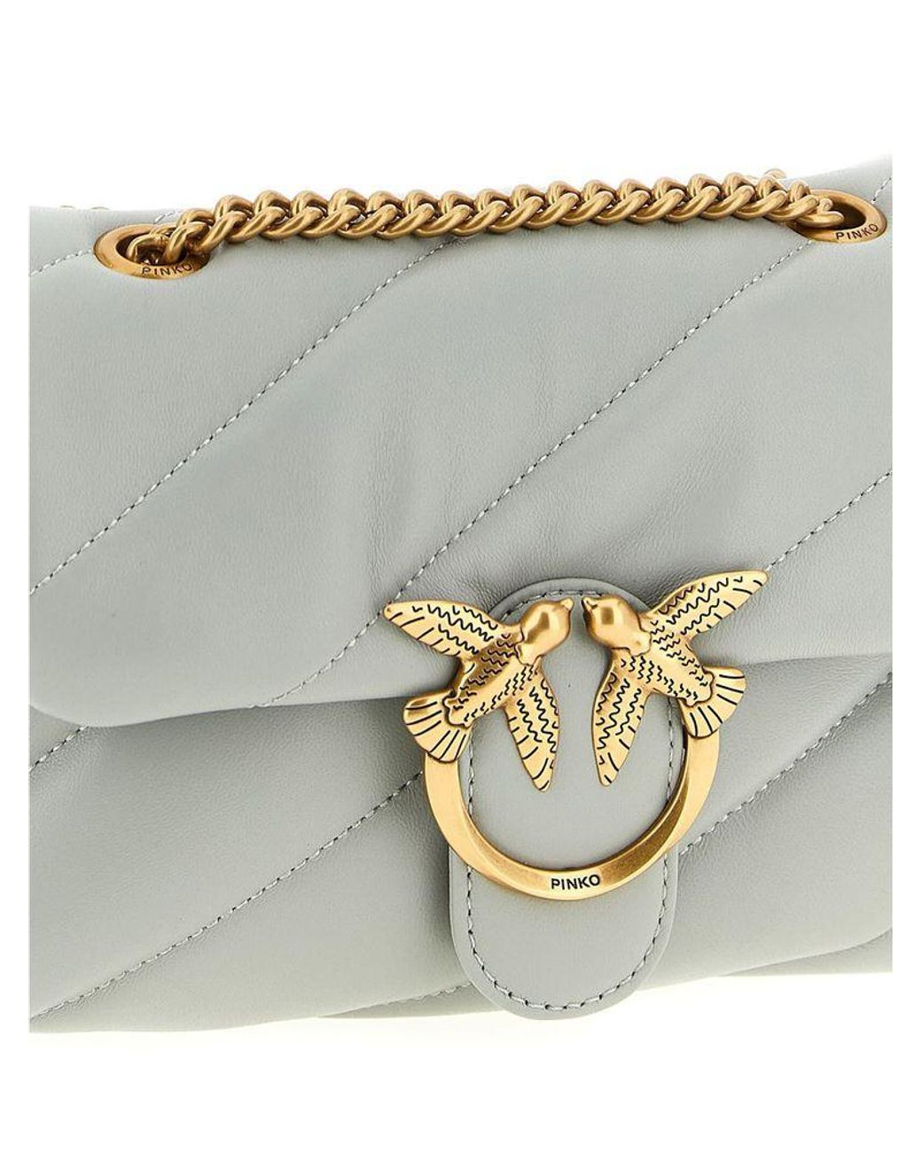 Pinko Green Crossbody Bag Lamb Fur Crossbody-Bags
