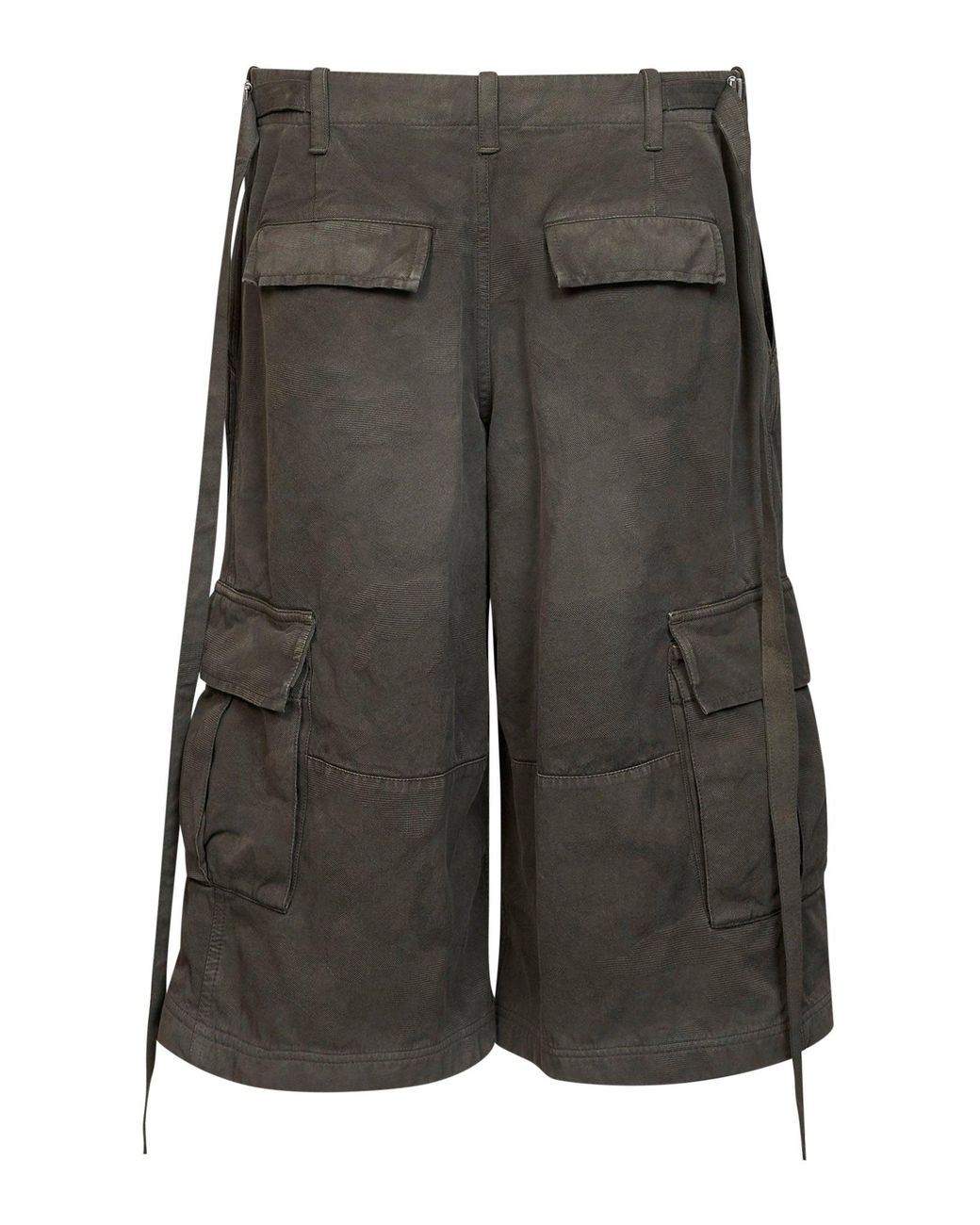 Fendi Gray Patchwork Cotton Utility Bermuda Shorts