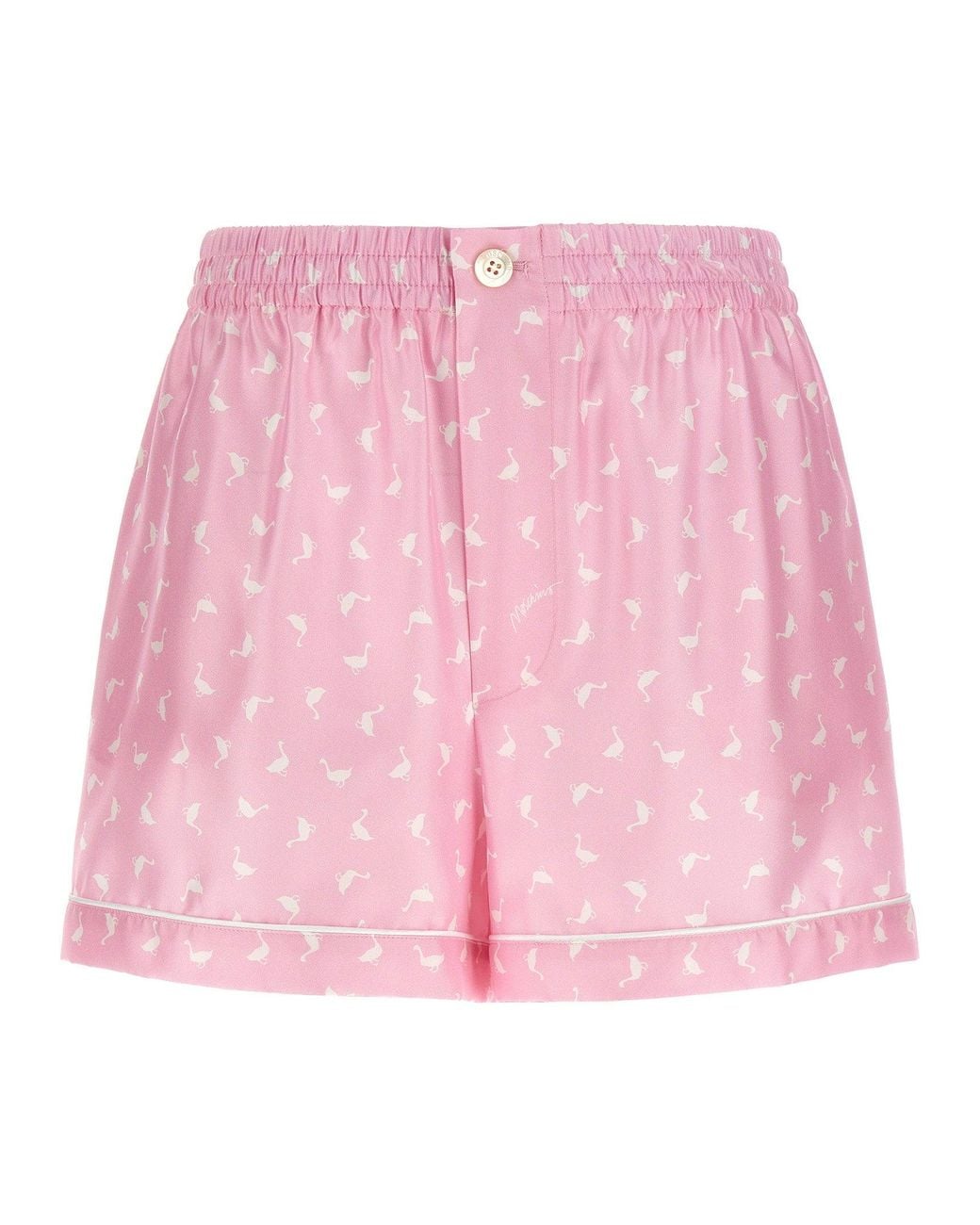 Moschino Pink Oche Print Silk Twill Shorts