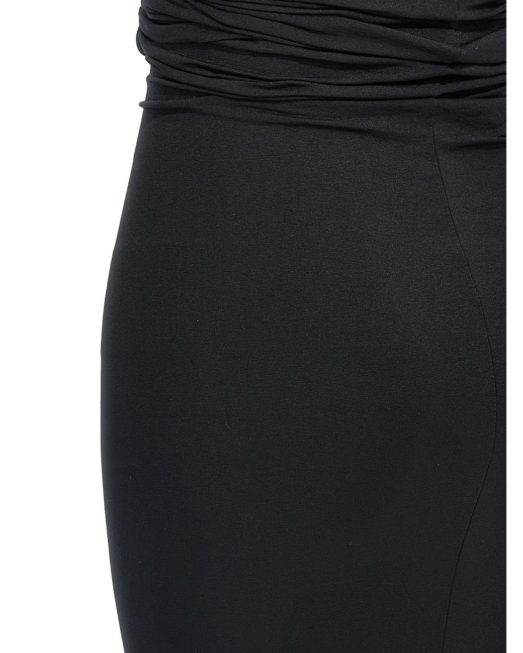 Rick Owens Black Off-The-Shoulder 'Prong' Mini Dress