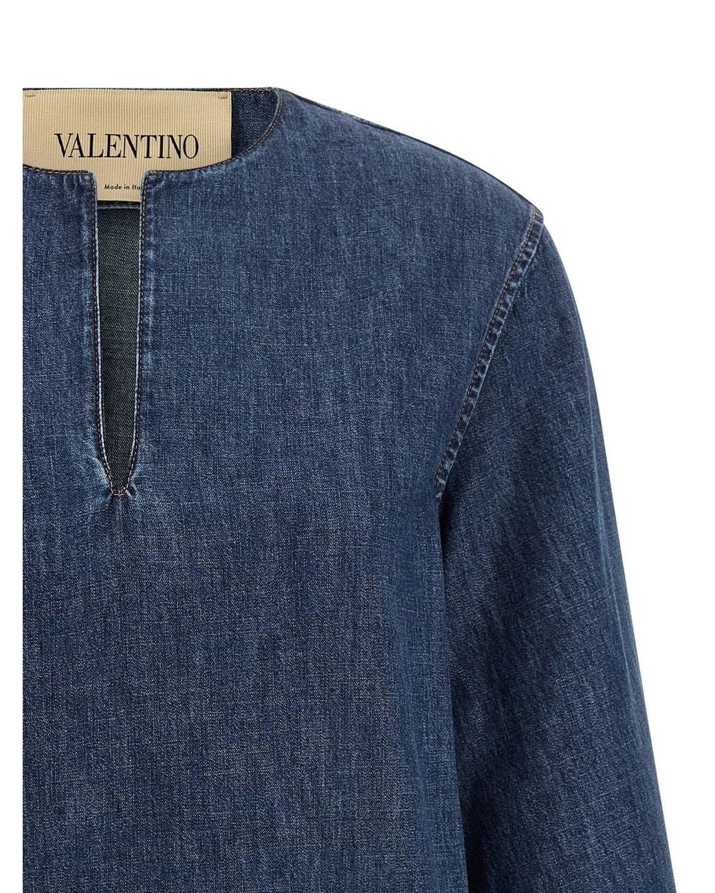 Valentino Garavani Blue V- Embellished Denim Dress