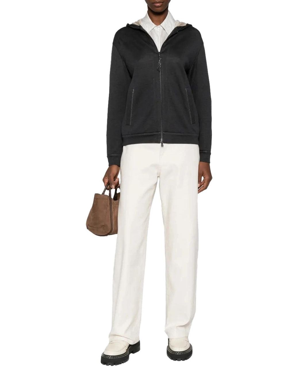 Brunello Cucinelli Black Hooded Sweatshirt