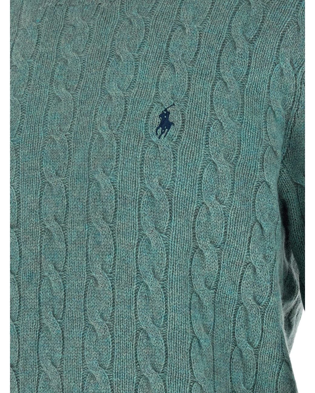 Polo Ralph Lauren Green Cable-Knit Wool-Cashmere Sweater for men