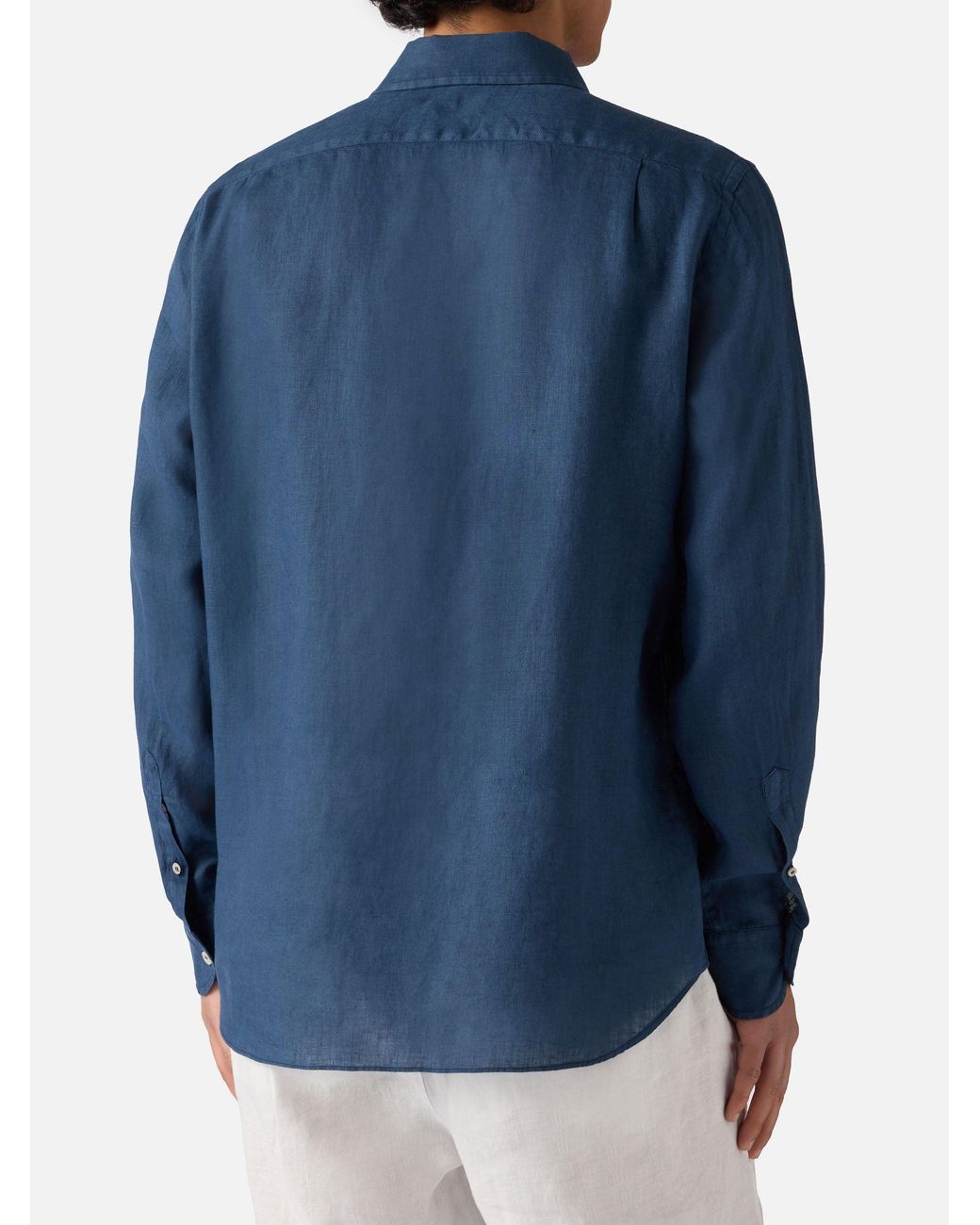 Mc2 Saint Barth Blue Raphael Shirt Pure Linen for men
