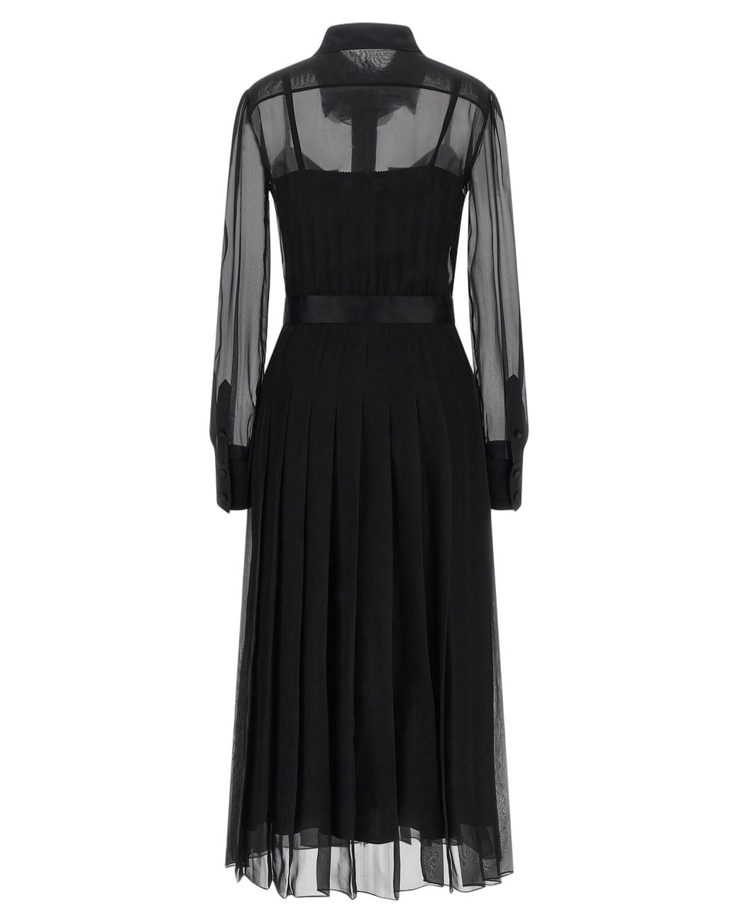 Dolce & Gabbana Black Dolce & Gabbana Semi-Transparent Silk Chiffon Dress