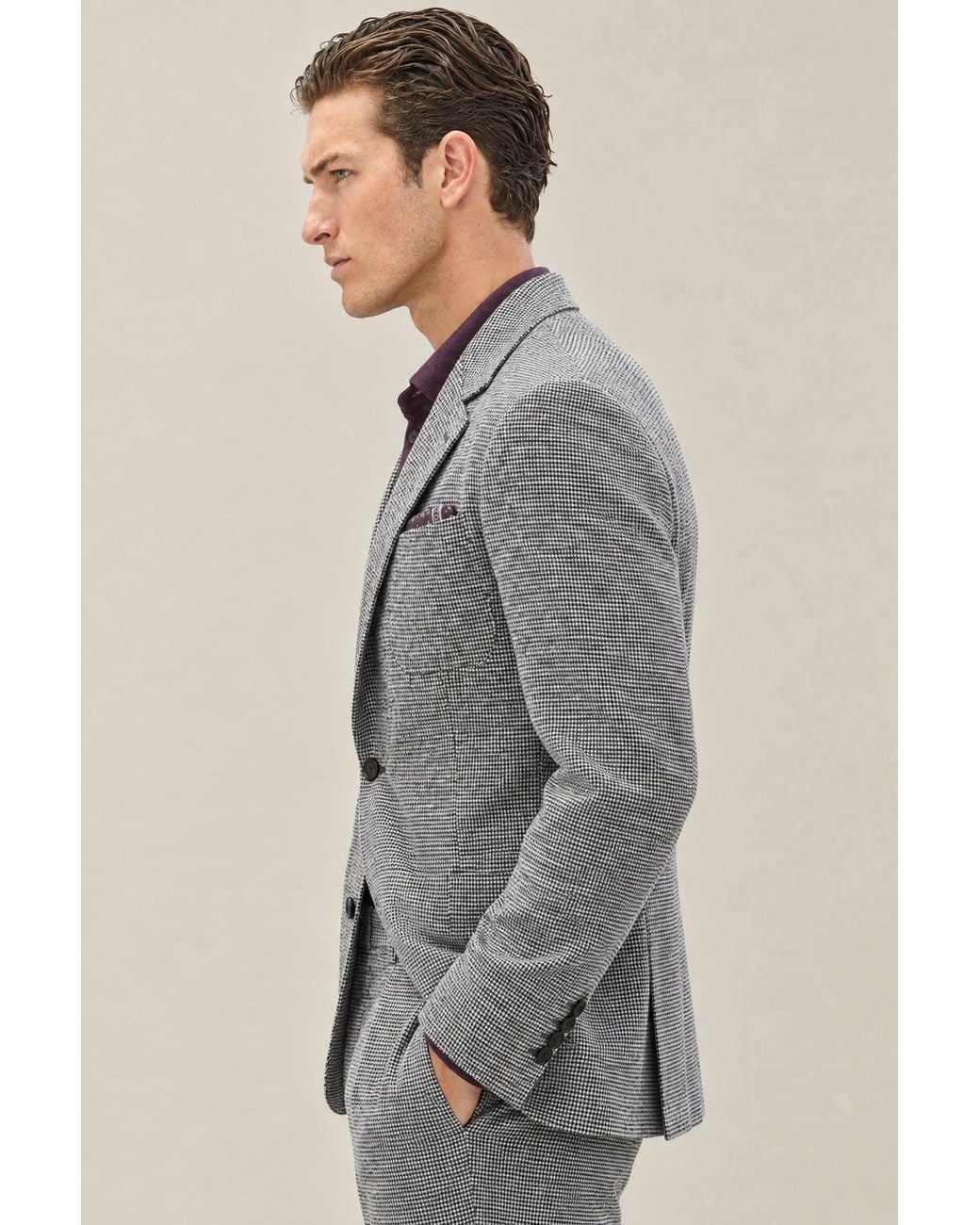 Brunello Cucinelli Gray Light Wool Jacket Clothing for men