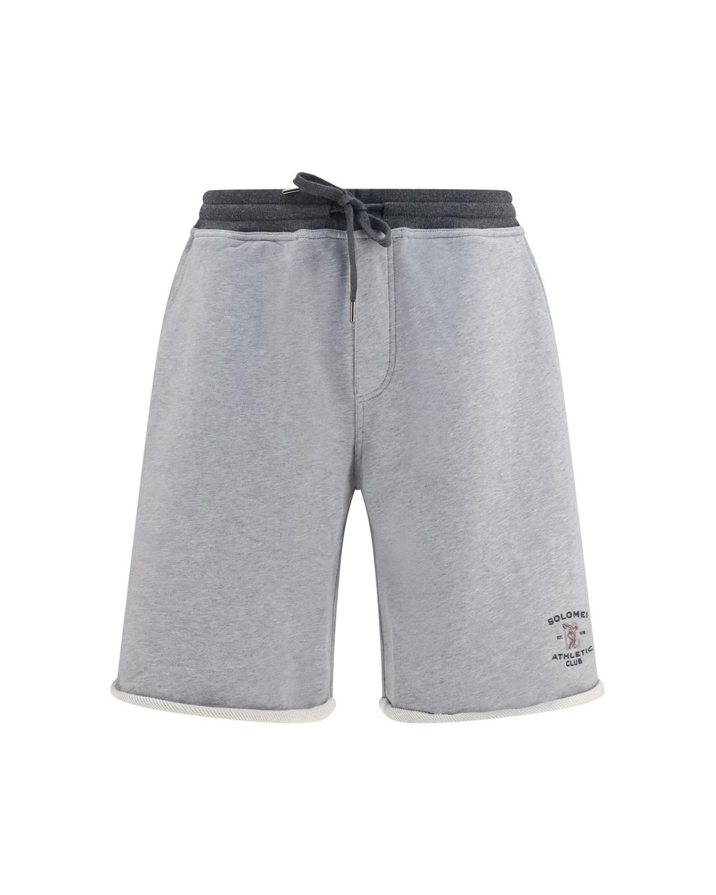 Brunello Cucinelli Gray Shorts Cotton Drawstring for men